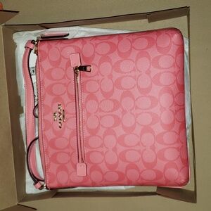 Coach Leather Shoulder Bag (Breast Cancer Pink)